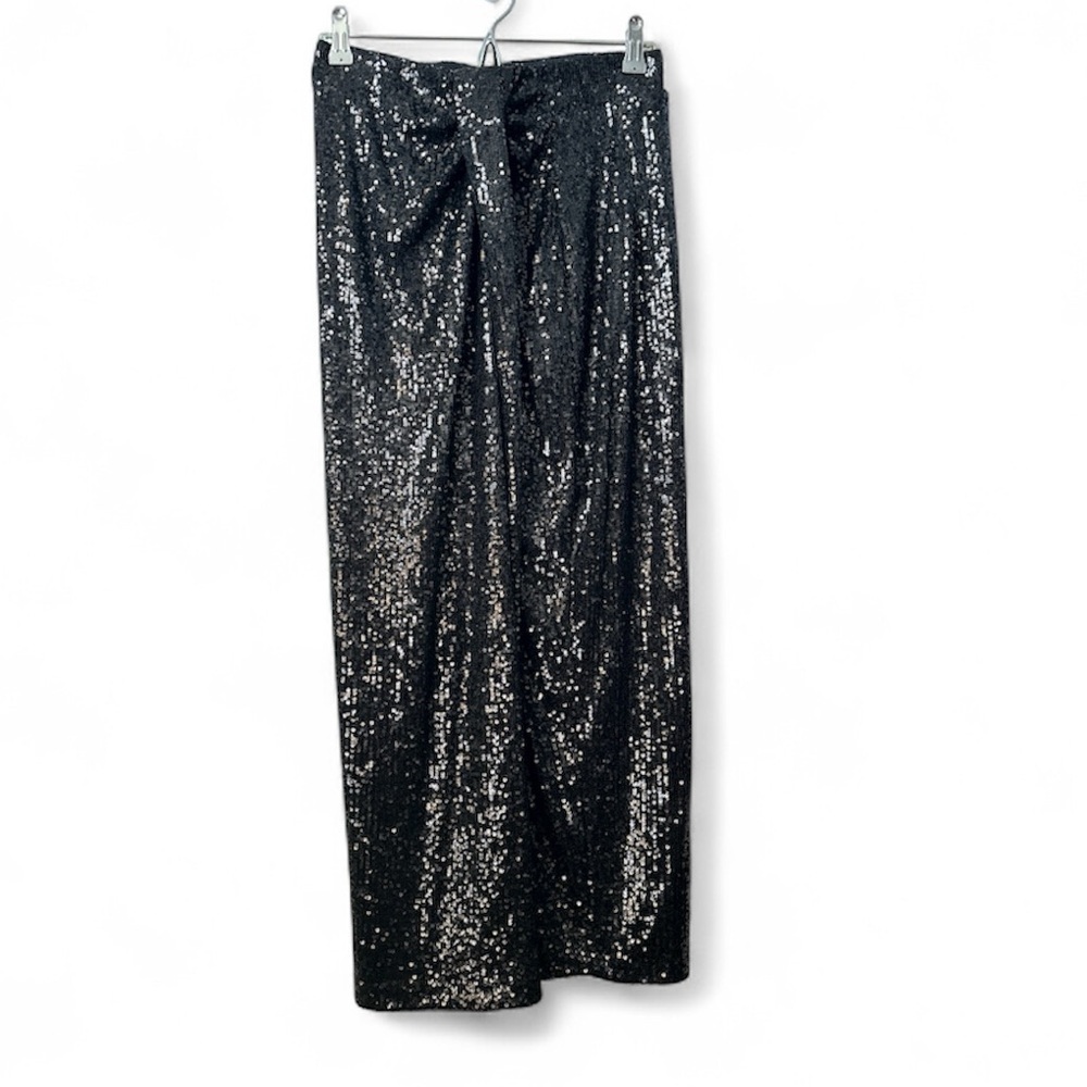 RACHEL ZOE Black Sequins Midi A Line Midi Small Special Occasions  Skirt